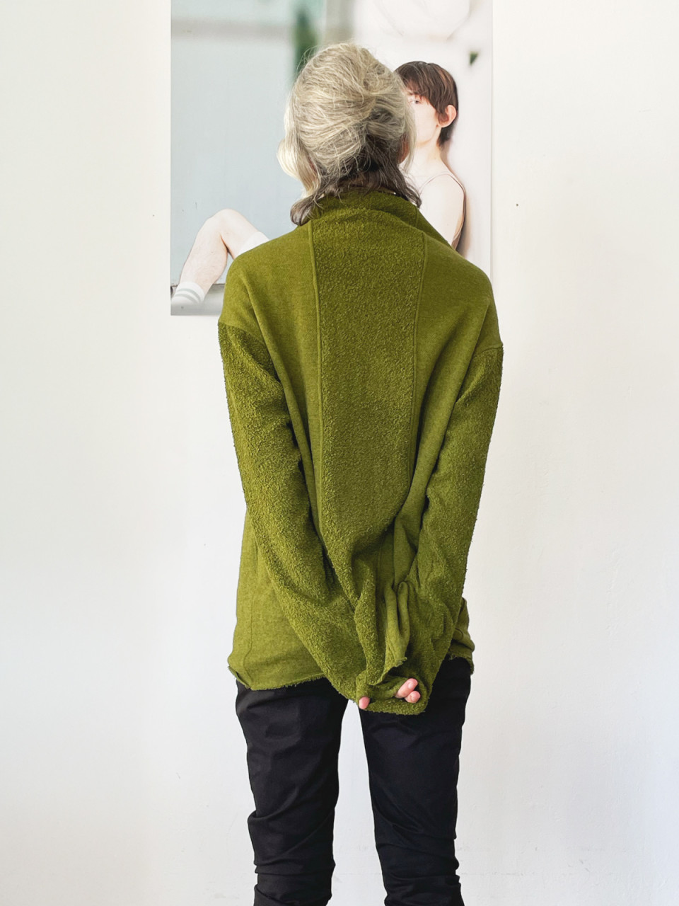 Green Turtle Neck Double Sided Sweater  