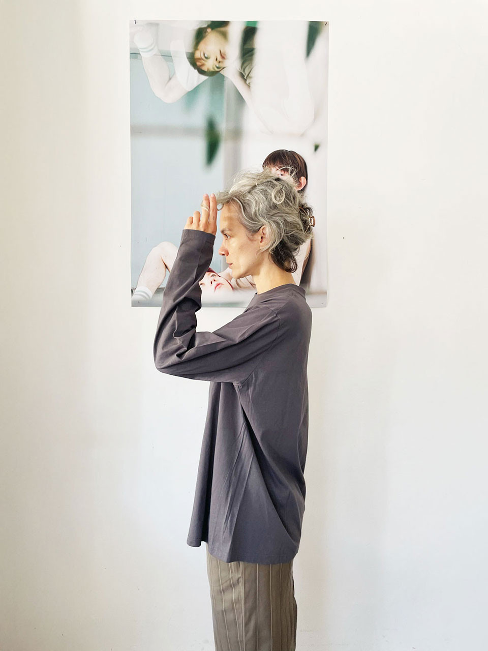 1990 טי שרט אפורה